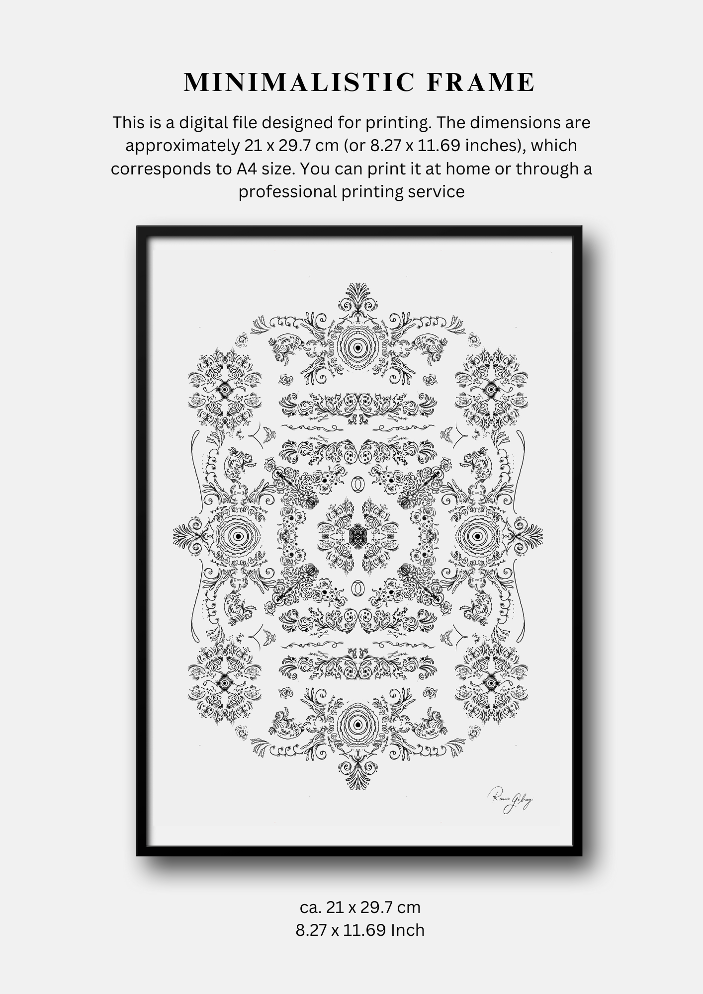 Divine Trust – Hand-Drawn Ornamental Artwork as Digital Wallpaper