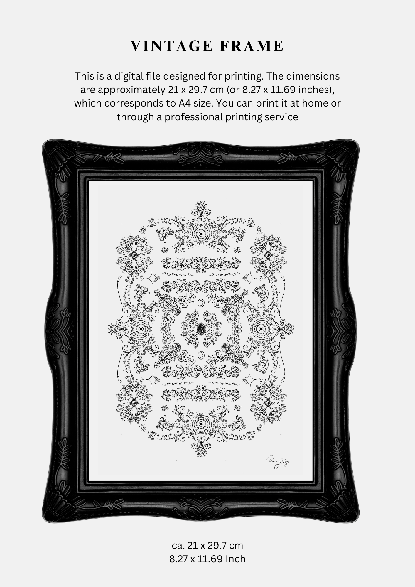 Divine Trust – Hand-Drawn Ornamental Artwork as Digital Wallpaper