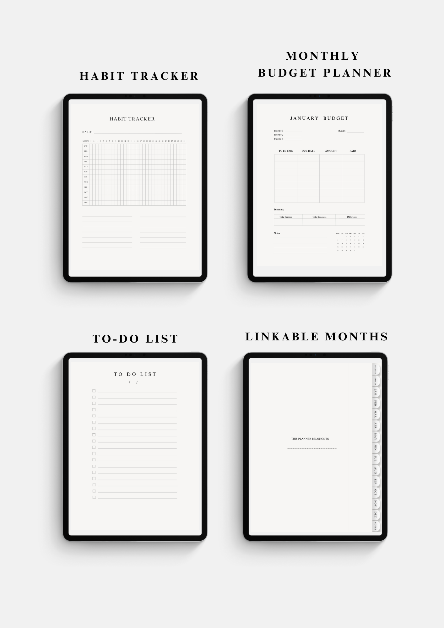 Digital Planner for Goals, Habits, and Organization