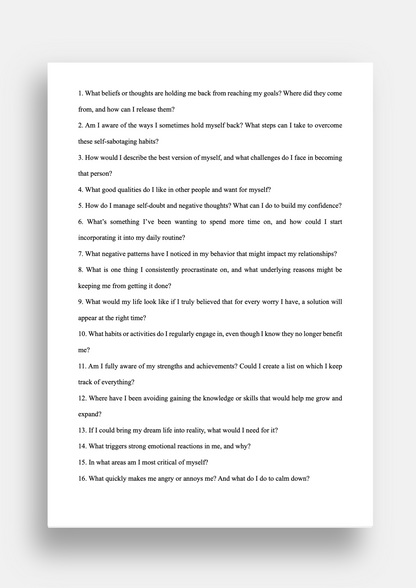 101 Writing Prompts for Healing and Growth